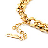 Ion Plating(IP) 304 Stainless Steel Rectangle Link Bracelet with Curb Chains for Women BJEW-P273-03G-3