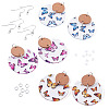 DIY Flat Round Butterfly Dangle Earrings Making Kits DIY-TA0012-29-2