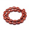 Natural Red Jasper Flat Oval Bead Strands G-M206-25-2