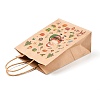 Christmas Theme Printed Kraft Paper Bags with Handles ABAG-M008-08G-2