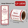 50Pcs Christmas Square with Word Merry Christmas Roll Stickers DIY-M070-03A-1