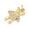 Rack Plating Brass Micro Pave Cubic Zirconia Pendants KK-H059-17G-2