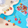 16Pcs 8 Styles Baking Paint Alloy Pendants FIND-TA0009-64-8