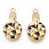 Printed Alloy Enamel Pendants ENAM-N056-178-07-2