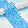Frosted Transparent Glass Beads Strands FGLA-M002-01B-2