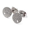 Non-Tarnish 201 Stainless Steel Flat Round Stud Earring Findings STAS-K259-18B-P-1
