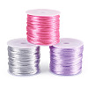 3 Rolls 3 Colors Nylon Satin Rattail Cords NWIR-TA0001-45B-1