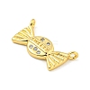 Rack Plating Brass Micro Pave Clear Cubic Zirconia Pendants KK-Z048-01G-2