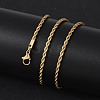 Unisex PVD Vacuum Plating 304 Stainless Steel Rope Chain Necklaces STAS-D0002-33G-4
