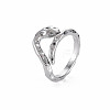 Snake Shape Rack Plating Alloy Cuff Rings RJEW-Q163-011B-RS-3