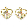 Brass Micro Pave Colorful Cubic Zirconia Pendants ZIRC-N039-191-NF-1