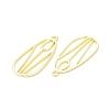 Rack Plating Alloy Teardrop with Tulip Pattern Open Back Bezel Pendants X-FIND-G052-51LG-2