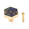 Hexagon with Marble Pattern Brass Box Handles & Knobs LS-DIY-P054-C04-1