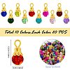 200Pcs 10 Colors Crackle Glass Pendants PALLOY-SW0018-02-2