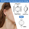 60Pcs 304 Stainless Steel Cabochon Connector Settings STAS-BBC0009-57A-2