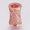 Brass Micro Pave Cubic Zirconia Beads ZIRC-G087-19-2