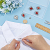 8Pcs Teardrop Zinc Alloy & Glass Lapel Pin Backs for Clothes JEWB-PH0001-90C-3