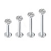 G23 Titanium Steel Clear Cubic Zirconia Threadless Labret Stud WG700A9-16-1