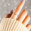 Wave Shaped Brass Micro Pave Clear Cubic Zirconia Finger Rings FS-WG385C2-02-3