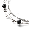 2Pcs 2 Styles 304 Stainless Steel Cable & Paperclip Chain Bracelets Multi-layered Bracelets BJEW-JB12331-4