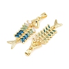 Brass Colorful Cubic Zirconia Pendants KK-E800-05B-G-2
