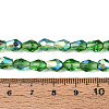Transparent Electroplate Glass Beads Strands EGLA-N023-6x8mm-A09-4