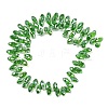 Electroplate Glass Faceted Teardrop Beads Strands EGLA-D014-19-1-4