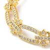 Cubic Zirconia Oval & Cross Link Chain Bracelet BJEW-M296-02G-2