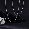 Anti-Tarnish Rhodium Plated 925 Sterling Silver Thin Dainty Link Chain Necklace for Women Men JN1096B-05-4