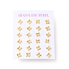 304 Stainless Steel Tiny Rhombus Stud Earrings with 316 Stainless Steel Pins for Women EJEW-J043-12G-3