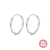 Rhodium Plated 925 Sterling Silver Huggie Hoop Earrings HA9525-11-1