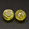 AB Color Plated Flower Electroplated Eco-Friendly Transparent Acrylic Beads X-PACR-I001-M-4