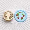 Golden Tone Round Wax Seal Brass Stamp Heads AJEW-Z034-01G-04-1