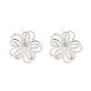 925 Sterling Silver Flower Stud Earrings EJEW-Q030-03S-3