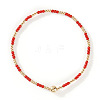 Glass Seed Beads & CCB Beads Stretch Bracelets TB4137-21-1