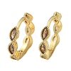 Brass Micro Pave Cubic Zirconia Huggie Hoop Earrings X-EJEW-K083-34G-B-3