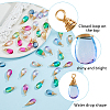 80Pcs 8 Colors Glass Pendants PALLOY-DC00017-4