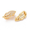 Brass Micro Pave Clear Cubic Zirconia Twister Clasps LS-KK-S354-321-NF-2