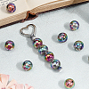 20Pcs UV Plating Acrylic Printed Beads TACR-SC0001-46C-7