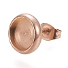 Ion Plating(IP) 304 Stainless Steel Stud Earring Settings STAS-K202-05C-RG-2