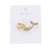 Crystal Rhinestone Mermaid Brooch with Imitation Pearl JEWB-N007-025LG-FF-5