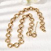 13MM 304 Stainless Steel Textured Round Ring Link Chain Necklaces NJEW-P349-01B-G-2
