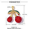 Brass Micro Pave Red Cubic Zirconia Pendants CU-OY001-45G-2