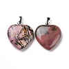 Natural Rhodonite Pendants G-G956-B22-FF-1