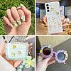 200Pcs Flower Opaque Resin Cabochons CRES-TA0001-73-9
