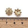 Brass Micro Pave Clear Cubic Zirconia Bead Caps KK-Z126-24G-3