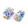 Printed Handmade Porcelain Beads Pendants PALLOY-JF05907-02-2