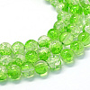Baking Paint Transparent Crackle Glass Round Bead Strands DGLA-Q018-8mm-04-1