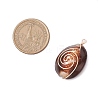 Natural Cowrie Shell Copper Wire Wrapped Pendants PALLOY-TA00201-3