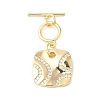 Brass Micro Pave Clear Cubic Zirconia Toggle Clasps KK-P234-77G-4